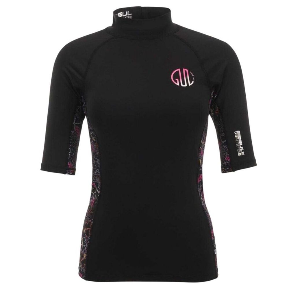 Gul Womens/Ladies Floral Rash Guard / Black
